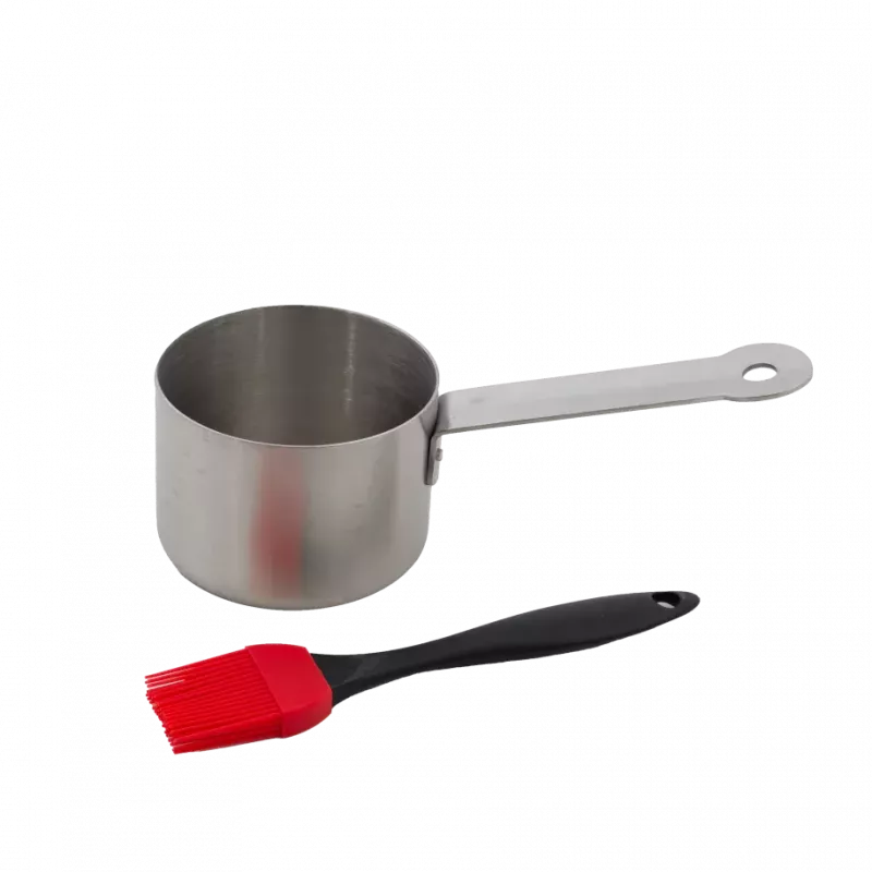 Barbecook nerūdijančio plieno padažo puodas su padažymo šepečiu, 10.5 x 7.5 x 23 cm, BC-ACC-7211