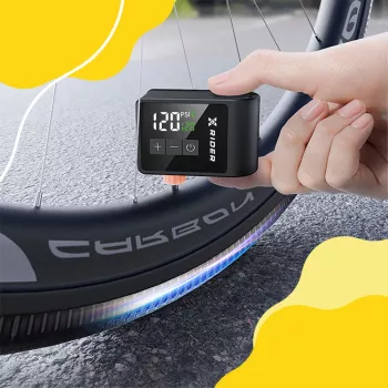 XRIDER XR00MAP01 Elektrinis dviračio siurblys – 150 PSI, skaitmeninis LCD, įkraunamas per USB-C