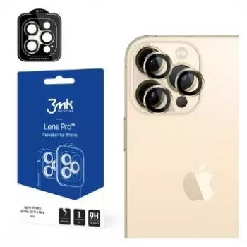 3MK Lens Protection Pro Gold, apsauginis stikliukas iPhone 13 Pro / 13 Pro Max kameros lęšiams
