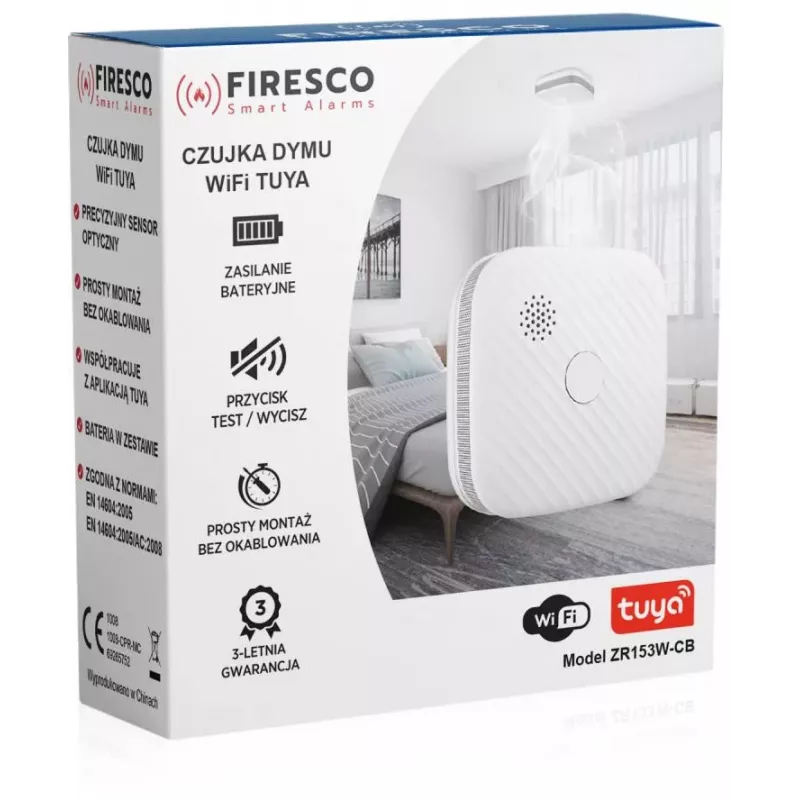 FIRESCO Dūmų detektorius Tuya/WiFi ZR153SW-CB