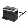 HCALORY P50M+ automobilinis šaldytuvas su Bluetooth, 50L, -20°C iki +20°C, DC 12/24V ir AC 100-240V, 60W, R134a, LCD ekranas, programėlės valdymas, akumuliatoriaus apsauga, ratukai, ištraukiama rankena, LED šviesa, USB prievadas, CE/RoHS/FCC