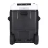 HCALORY P50M+ automobilinis šaldytuvas su Bluetooth, 50L, -20°C iki +20°C, DC 12/24V ir AC 100-240V, 60W, R134a, LCD ekranas, programėlės valdymas, akumuliatoriaus apsauga, ratukai, ištraukiama rankena, LED šviesa, USB prievadas, CE/RoHS/FCC