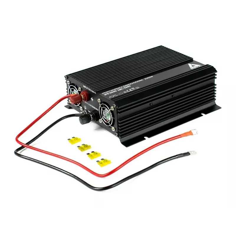 AZO Digital 12 VDC / 230 VAC Automotive Inverter IPS-2000 2000W gryna sinusinė banga