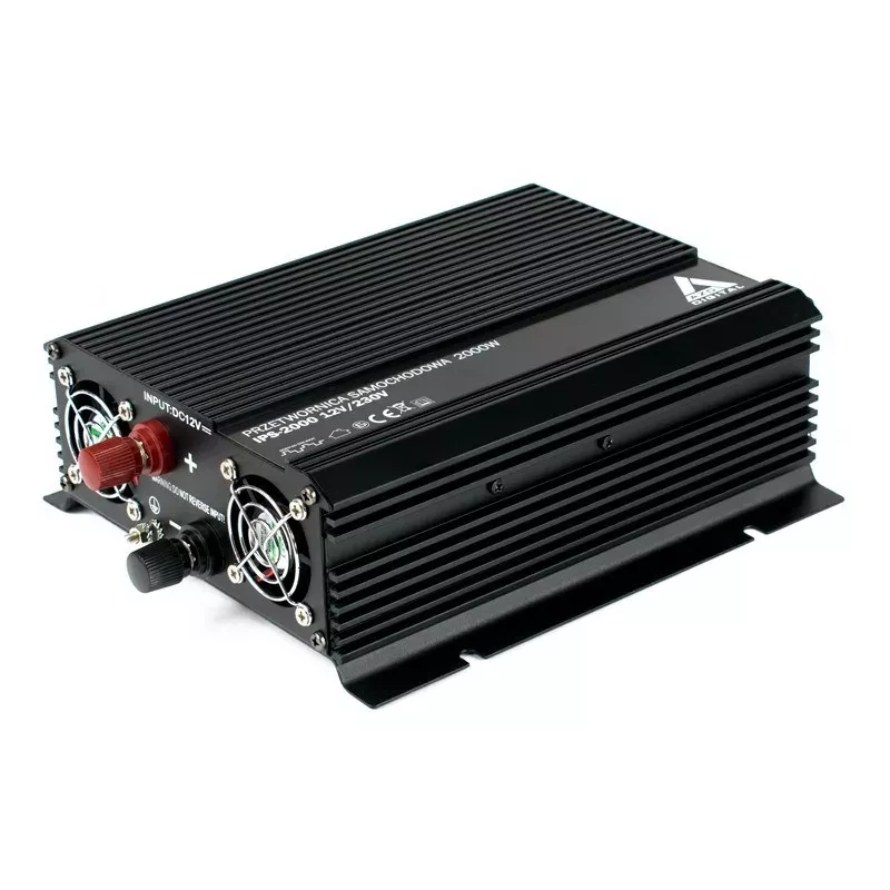 AZO Digital 12 VDC / 230 VAC Automotive Inverter IPS-2000 2000W gryna sinusinė banga