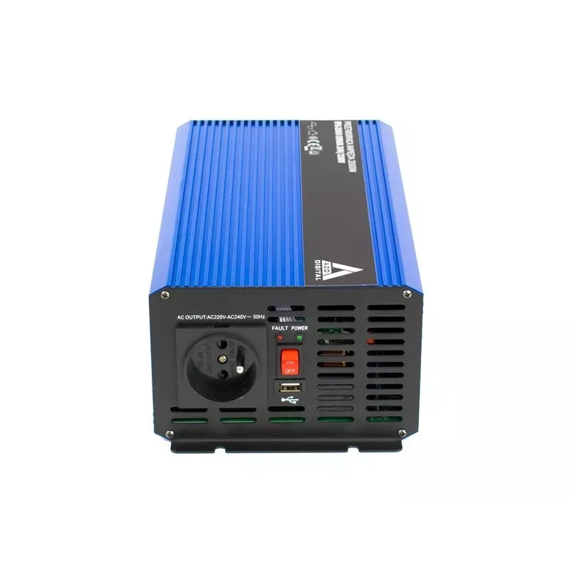 AZO Digital 24 VDC / 230 VAC Converter SINUS IPS-2000S 2000W gryno sinuso keitiklis