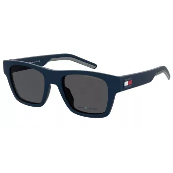 Vyriški akiniai nuo saulės Tommy Hilfiger TH1975NSFLL stačiakampiai juodi/pilki 54mm