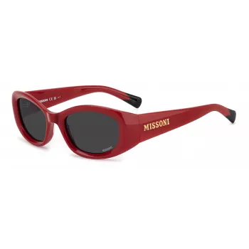MISSONI Moteriški stačiakampiai akiniai nuo saulės MIS0221SC9A – Rudi Havana acetato rėmeliai su rudais gradientiniais polikarbonato lęšiais – 50/19/130 mm