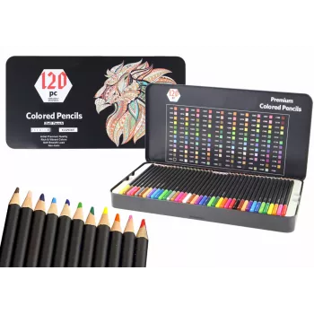 LEAN Premium Crayons Set 120 vnt. Įvairių atspalvių spalvų sąrašas