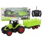 LEAN TOYS nuotoliniu valdymu valdomas traktorius su priekaba 1:16 žalias
