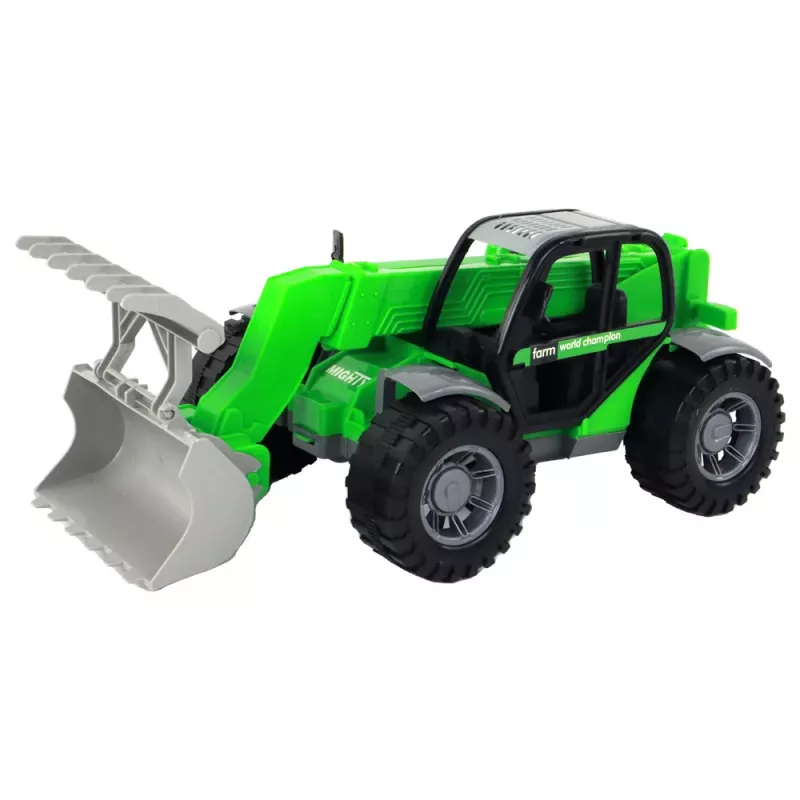 LEAN TOYS Žemės ūkio transporto priemonė Traktorius Žalias Krano žemės ūkio mašina