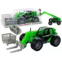 LEAN TOYS Žemės ūkio transporto priemonė Traktorius Žalias Krano žemės ūkio mašina