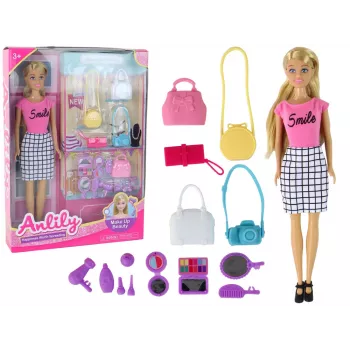 LEAN TOYS Anlily Lėlės Rinkinys su Rankinėmis ir Stiliaus Aksesuarais