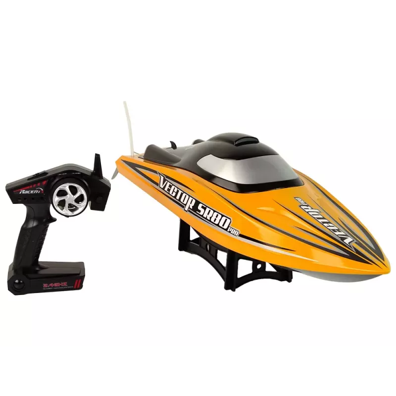 LEAN TOYS SR80 PRO RC Racing Motorboat Brushless ARTR 74 km/h Yellow