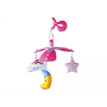 LEAN TOYS Baby Bed Carousel Sky Clip Pink
