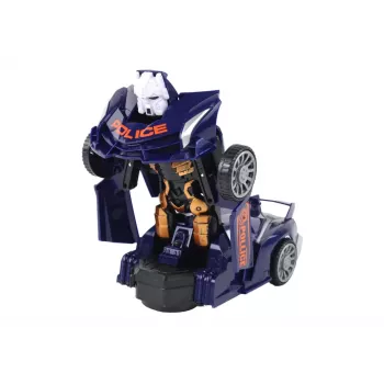 LEAN TOYS Robot Car Police Navy Blue 2in1 Transformation