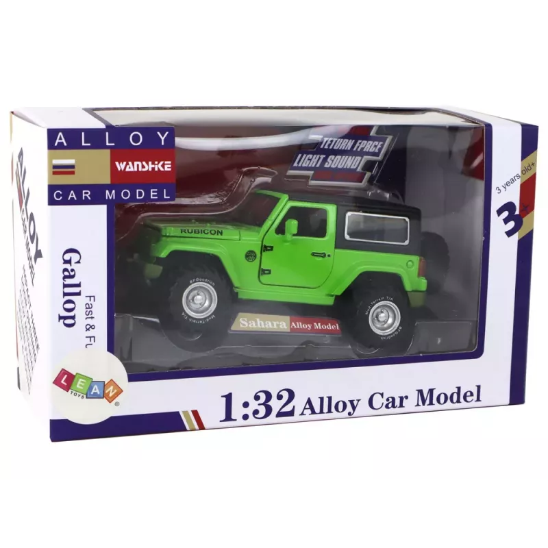 LEAN TOYS Visureigis su trinties pavara, metalinis, žalias, 1:32