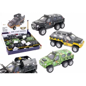 LEAN TOYS Karinis šarvuotas automobilis su patranka, garsu ir šviesomis, 3 spalvos