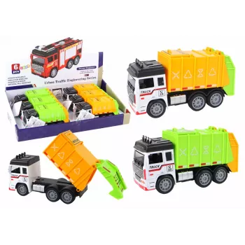 LEAN TOYS Šiukšliavežis su priekaba 2 spalvos
