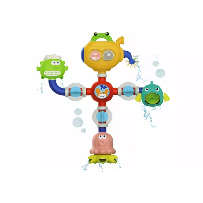 LEAN TOYS Overflow Bath Water Toy Robot Suction Cups