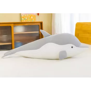 LEAN TOYS pilkas delfinas pliušinis maskotas 70 cm