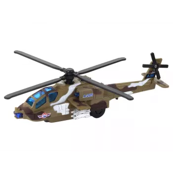 LEAN TOYS Karinis sraigtasparnis iš lieto metalo su garsu ir šviesomis