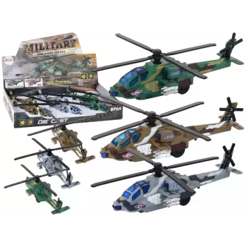 LEAN TOYS Karinis sraigtasparnis iš lieto metalo su garsu ir šviesomis