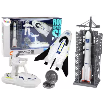 LEAN TOYS Kosminės misijos rinkinys Raketa Astronautas Erdvėlaivis 5 vnt.