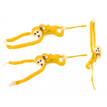 LEAN TOYS Mascot Plush Monkey with Baby, Yellow 90 cm