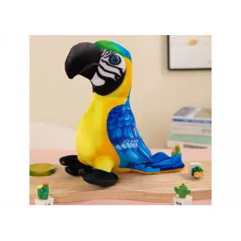 LEAN TOYS Plush Yellow Parrot Mascot 20 cm