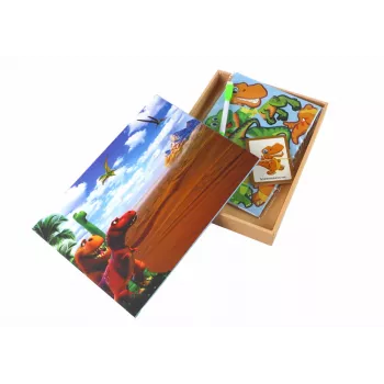 LEAN TOYS Educational Magnetic Puzzle Set with Dinosaurs