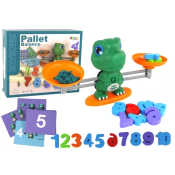 LEAN TOYS Lavinamasis žaidimas Dinozaurų svarstyklės Matematiniai veiksmai