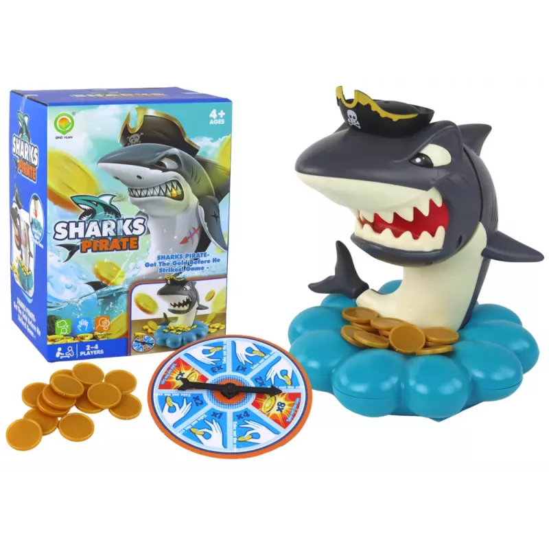 LEAN TOYS Arcade Game Shark Pirate Exploding Coins Drawing Wheel