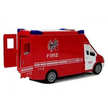 LEAN TOYS Fire Engine with Frictional Sound Drive Opening Doors