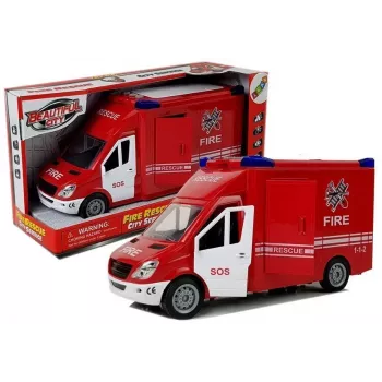 LEAN TOYS Fire Engine with Frictional Sound Drive Opening Doors