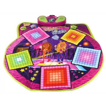 LEAN TOYS Vaikų šokių kilimėlis su šviesomis ir garsais, baterijomis maitinamas, 91 cm x 93 cm
