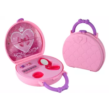 LEAN TOYS Grožio rinkinys lagaminėlis su aksesuarais, žiedais ir tatuiruotėmis