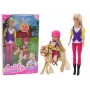 LEAN TOYS Anlily lėlių rinkinys su vaiku ir poniu, žirgų ūkis