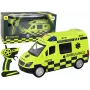 LEAN TOYS valdomas geltonas greitosios pagalbos automobilis su šviesomis