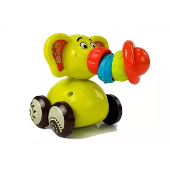 LEAN TOYS Automobilinis drambliukas kūdikiams su lanksčiu straubliu