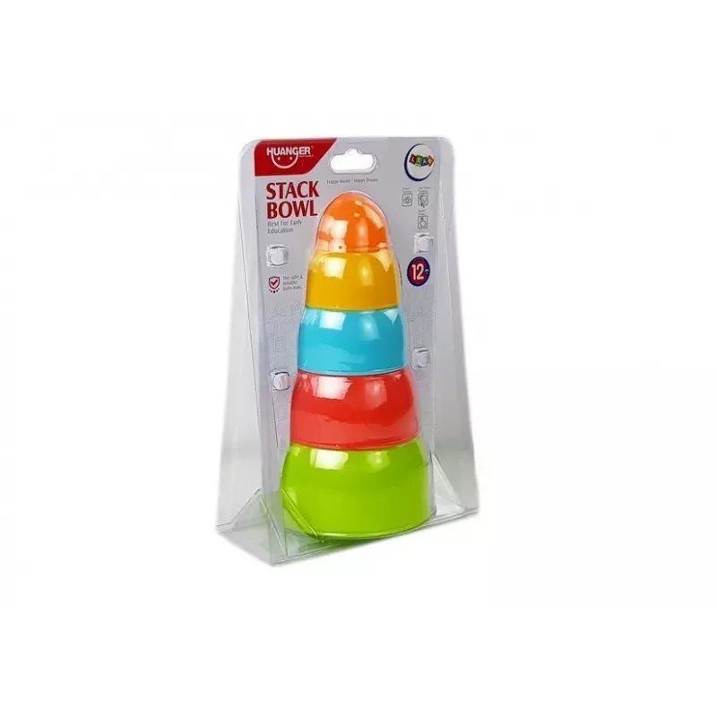 LEAN TOYS Pyramid Cups Bowls for a Baby 5 pcs