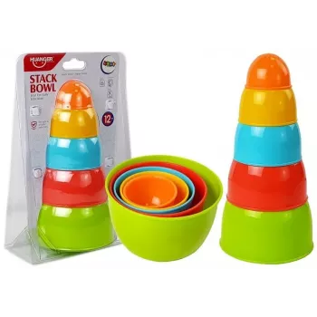 LEAN TOYS Pyramid Cups Bowls for a Baby 5 pcs