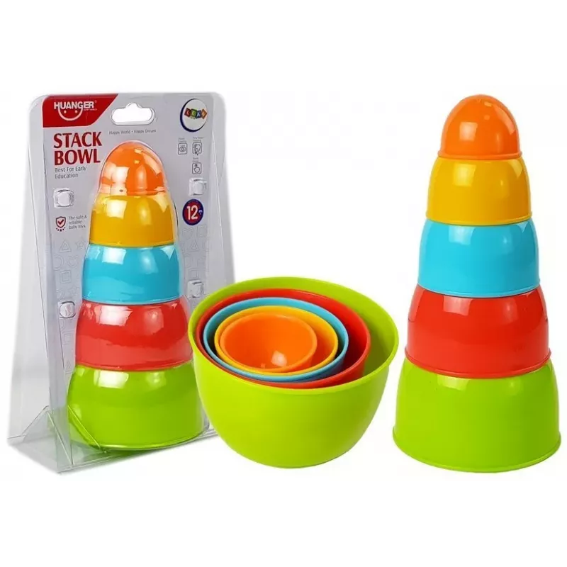 LEAN TOYS Pyramid Cups Bowls for a Baby 5 pcs