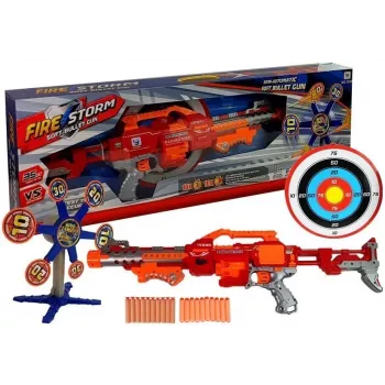 LEAN TOYS Putų šautuvas su besisukančiu taikiniu 66 cm