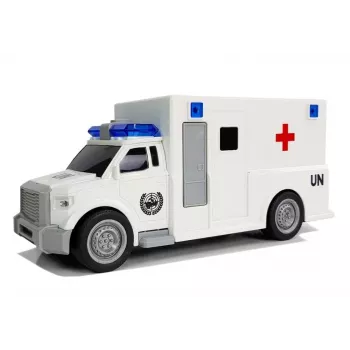 LEAN TOYS Auto Ambulance su trinties pavara balta 1:20 su garsu