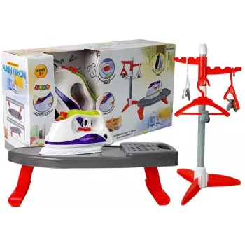 LEAN TOYS Geležinis stovas su pakabomis ant baterijų - vaikų žaidimų lyginimo rinkinys su šviesos ir garso efektais