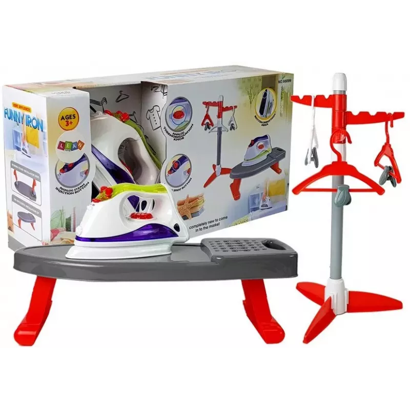 LEAN TOYS Geležinis stovas su pakabomis ant baterijų - vaikų žaidimų lyginimo rinkinys su šviesos ir garso efektais
