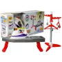 LEAN TOYS Geležinis stovas su pakabomis ant baterijų - vaikų žaidimų lyginimo rinkinys su šviesos ir garso efektais