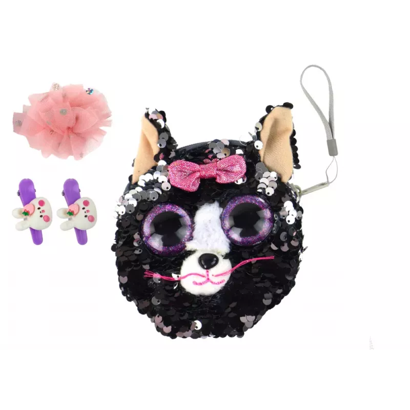 LEAN TOYS Aksesuarų rinkinys mergaitėms „Kitty Wallet“ 4 vnt.