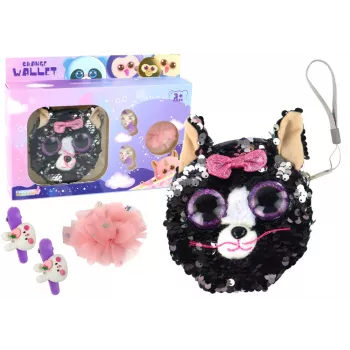 LEAN TOYS Aksesuarų rinkinys mergaitėms „Kitty Wallet“ 4 vnt.