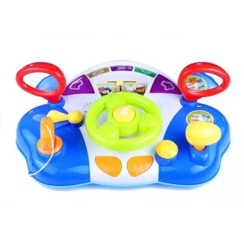 LEAN TOYS Interaktyvus Vairas Vaikams Su Prietaisų Skydelio Garsais